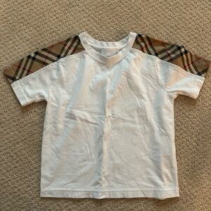 Burberry White and Brown Short Sleeve Tee